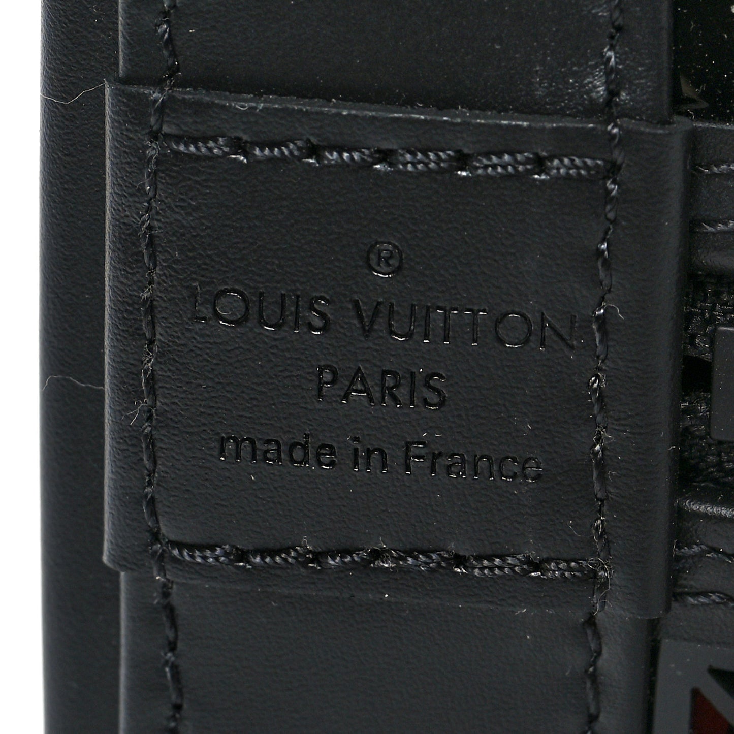Patent Calfskin Laced Monogram Alma PM Black