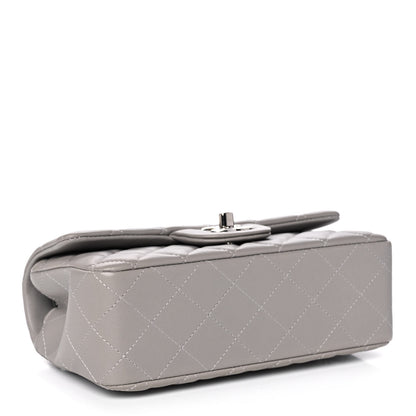Chanel Lambskin Quilted Mini Rectangular Flap Grey 3 of 10