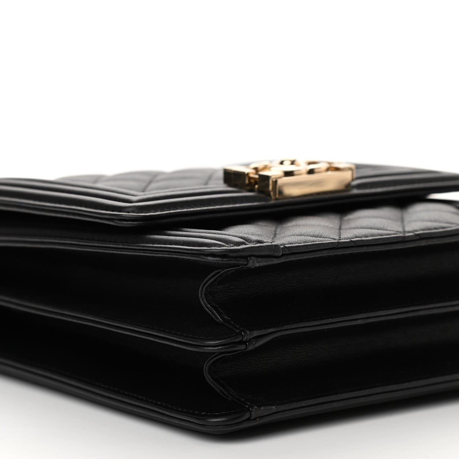 Chanel Calfskin Quilted North South Boy Flap Black 9 of 10