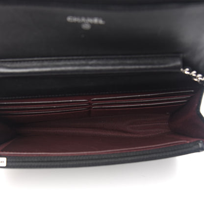 Chanel Lambskin Quilted Wallet On Chain WOC Black 4 of 10