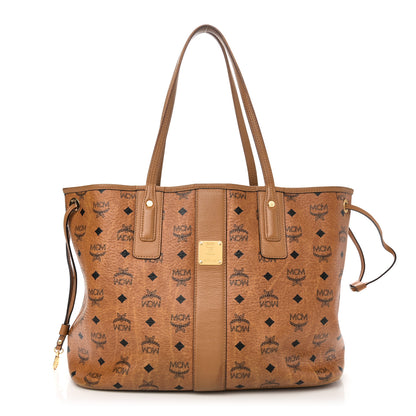 MCM Visetos Medium Liz Reversible Shopper Tote Cognac 1 of 16