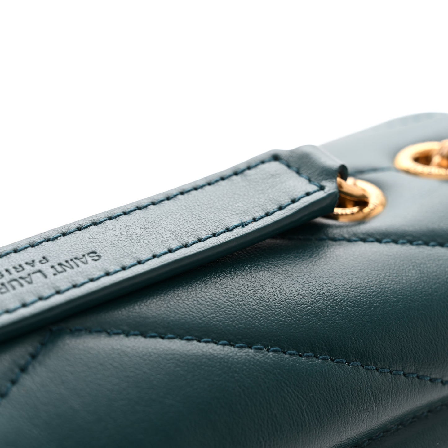 Calfskin Y Quilted Monogram Small Loulou Chain Satchel Sea Turquoise