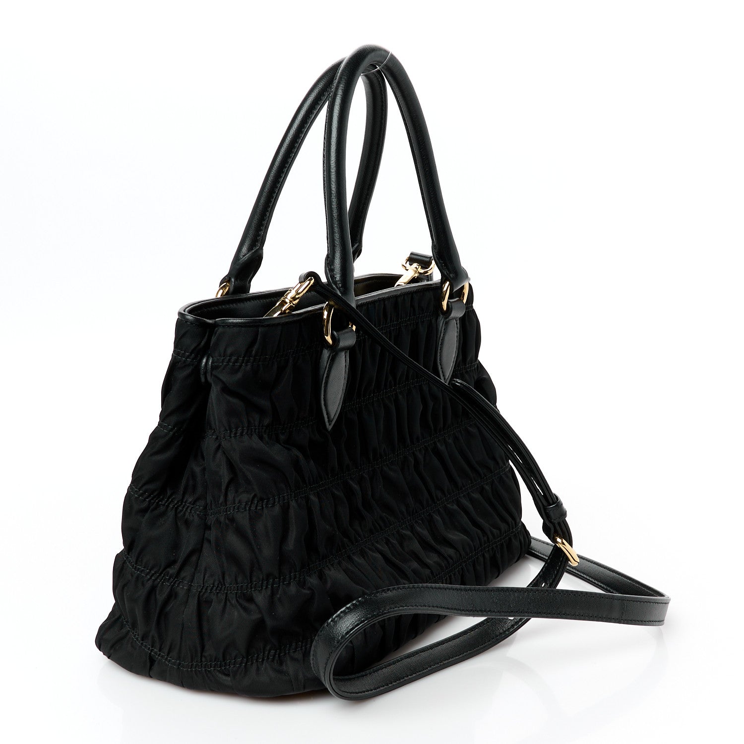 Prada Tessuto Nylon Gaufre Small Tote Black 3 of 11