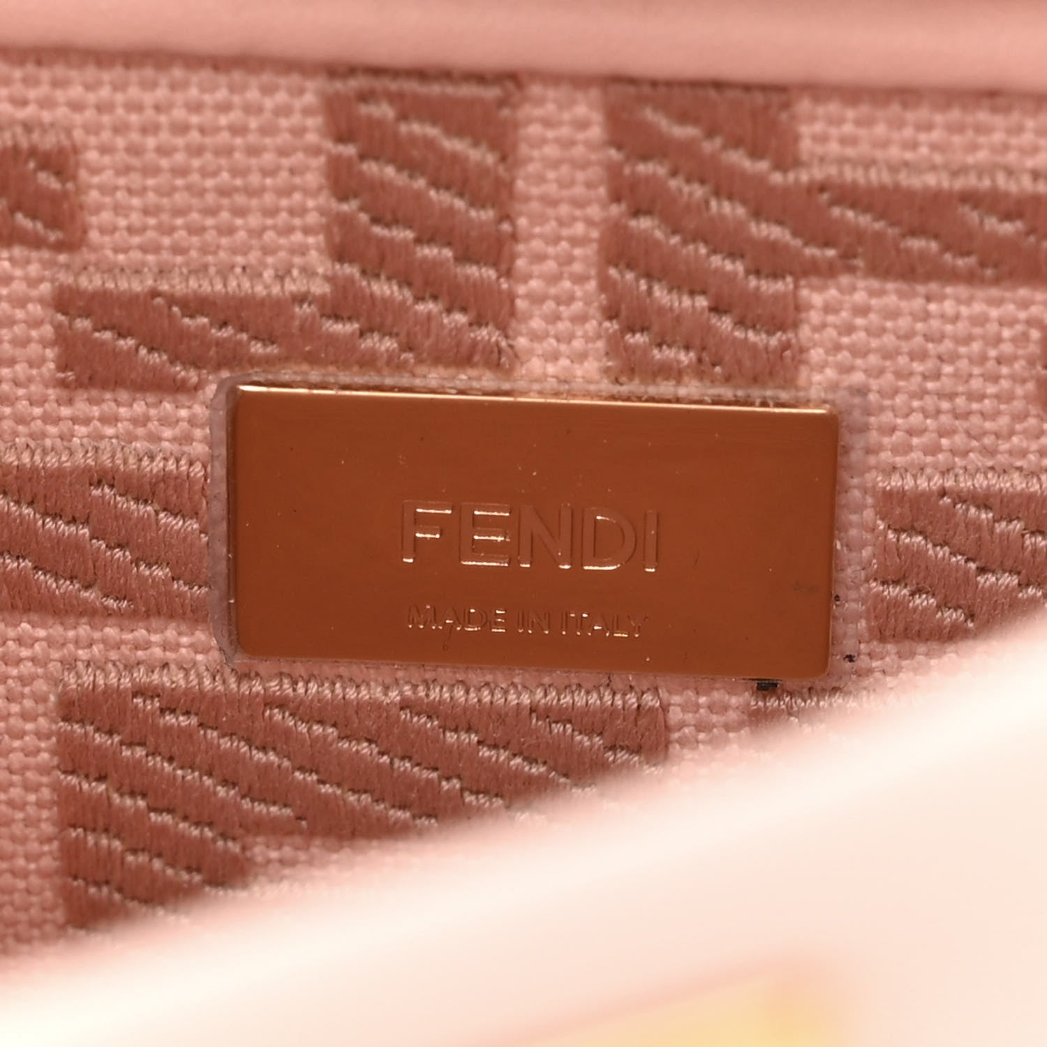 Fendi Vitello Seta Canvas FF Embroidered Mini Peekaboo Iconic Satchel Rosa Confetto 7 of 10