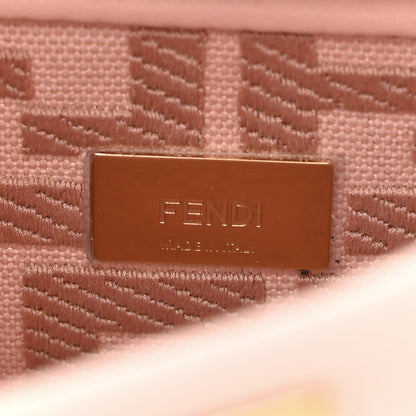 Fendi Vitello Seta Canvas FF Embroidered Mini Peekaboo Iconic Satchel Rosa Confetto 7 of 10