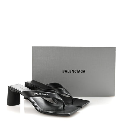 Balenciaga Calfskin Double Square Flat 60mm Sandals 39 Black 10 of 10