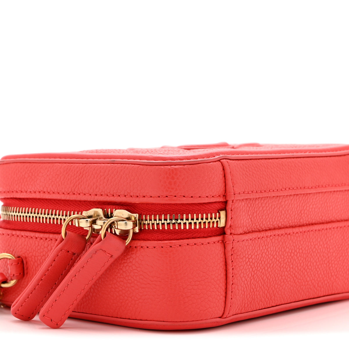 Chanel Caviar Quilted Small CC Filigree Vanity Case Red 9 of 10