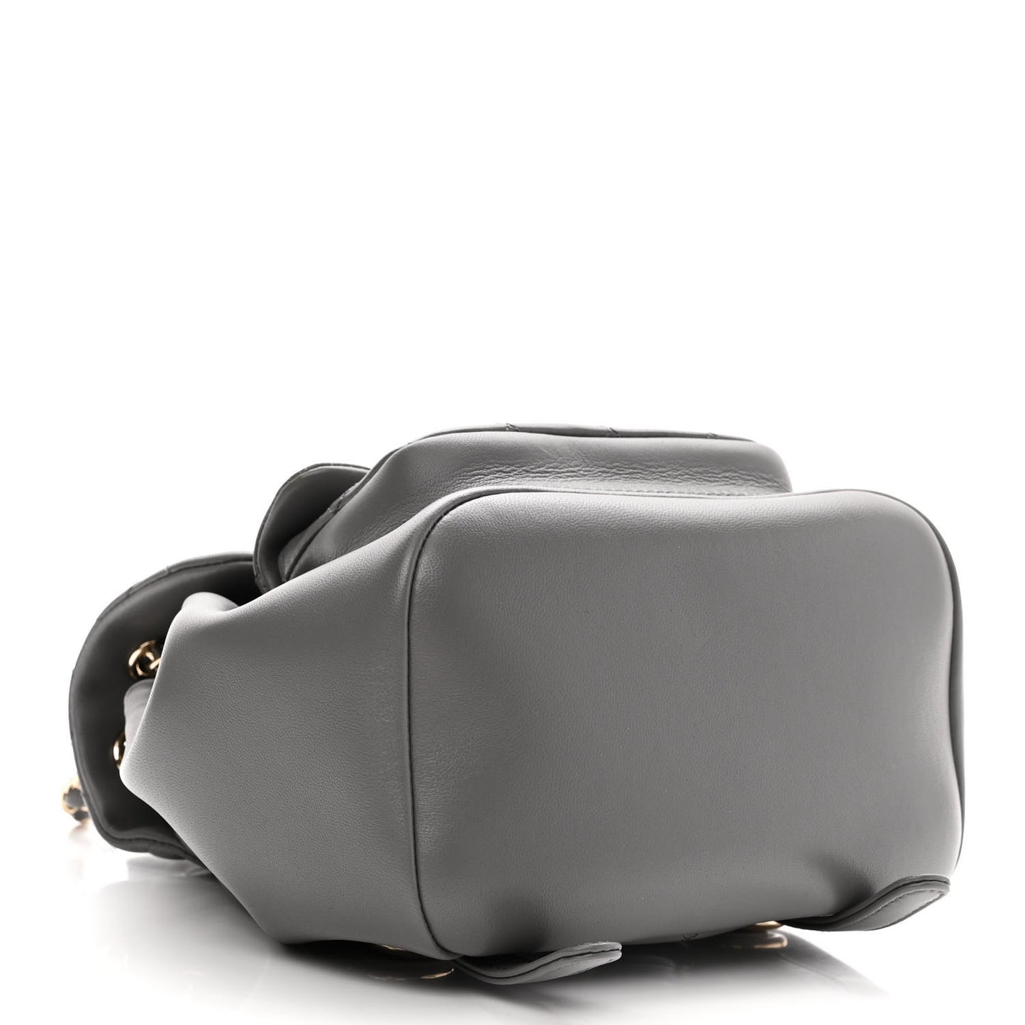 Lambskin Quilted Small Duma Drawstring Backpack Grey