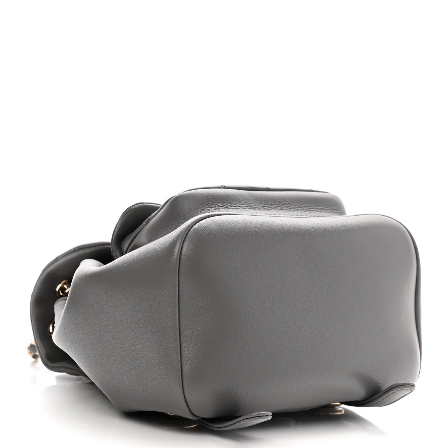 Chanel Lambskin Quilted Small Duma Drawstring Backpack Grey 3 of 10