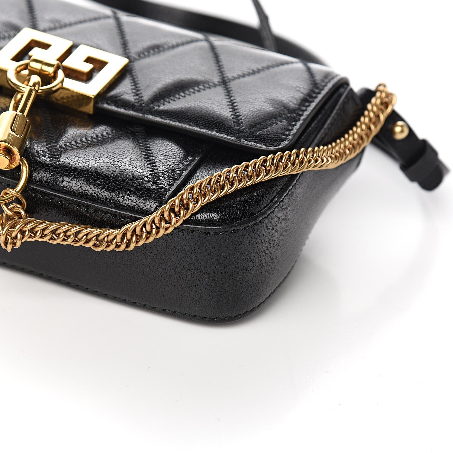 Givenchy Goatskin Quilted GV3 Mini Pocket Convertible Bag Black 7 of 9