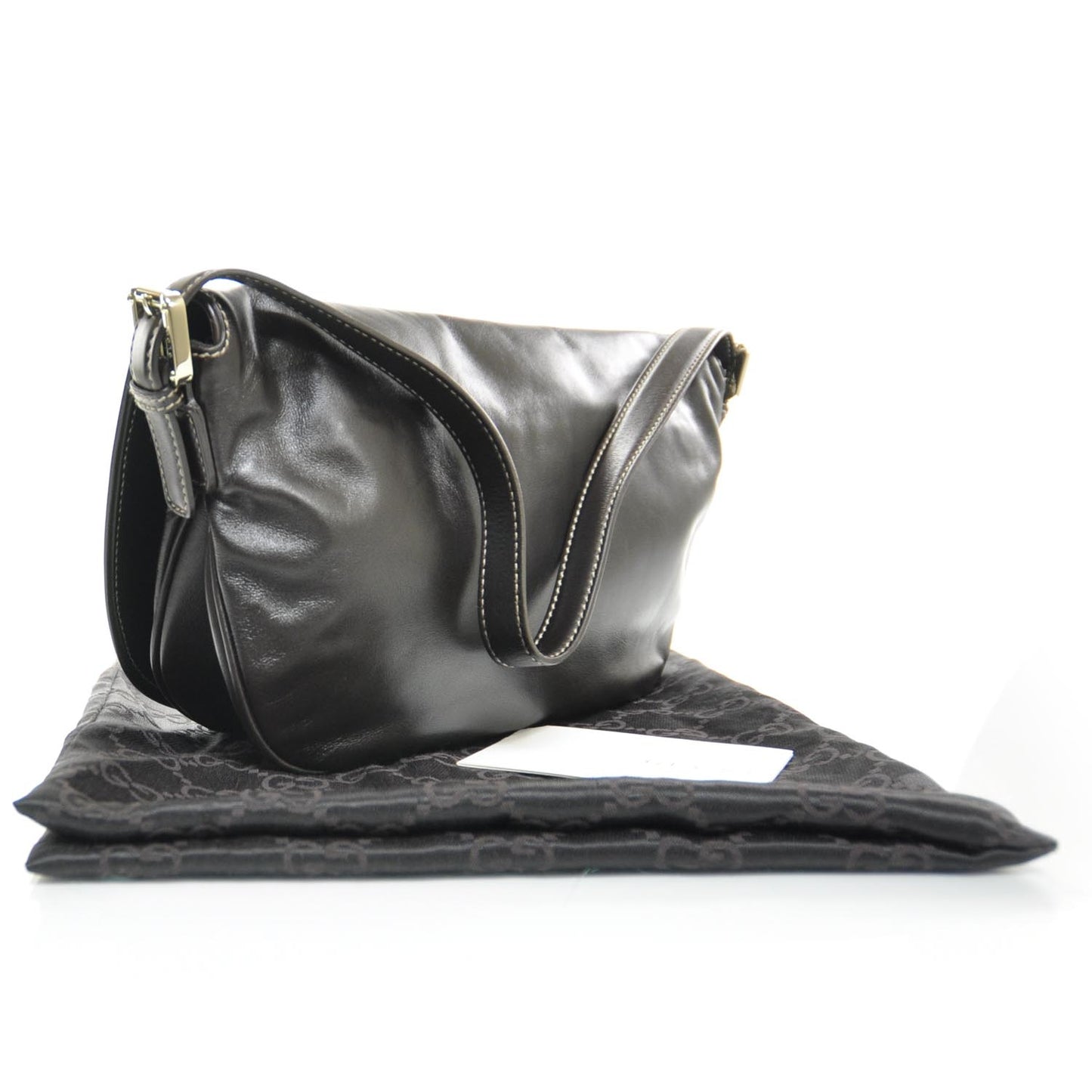 Leather Britt Shoulder Bag Dark Brown
