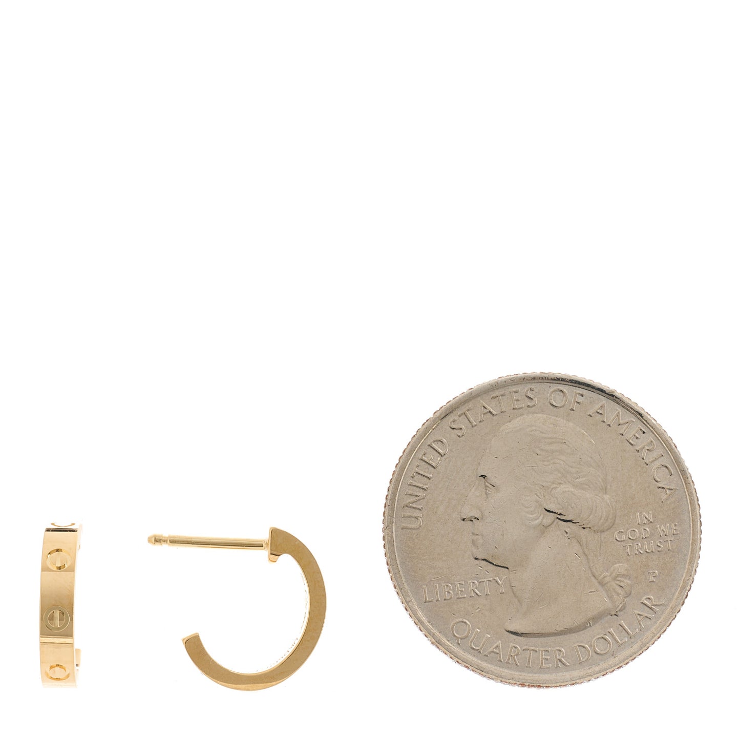 18K Yellow Gold Small LOVE Hoop Earrings