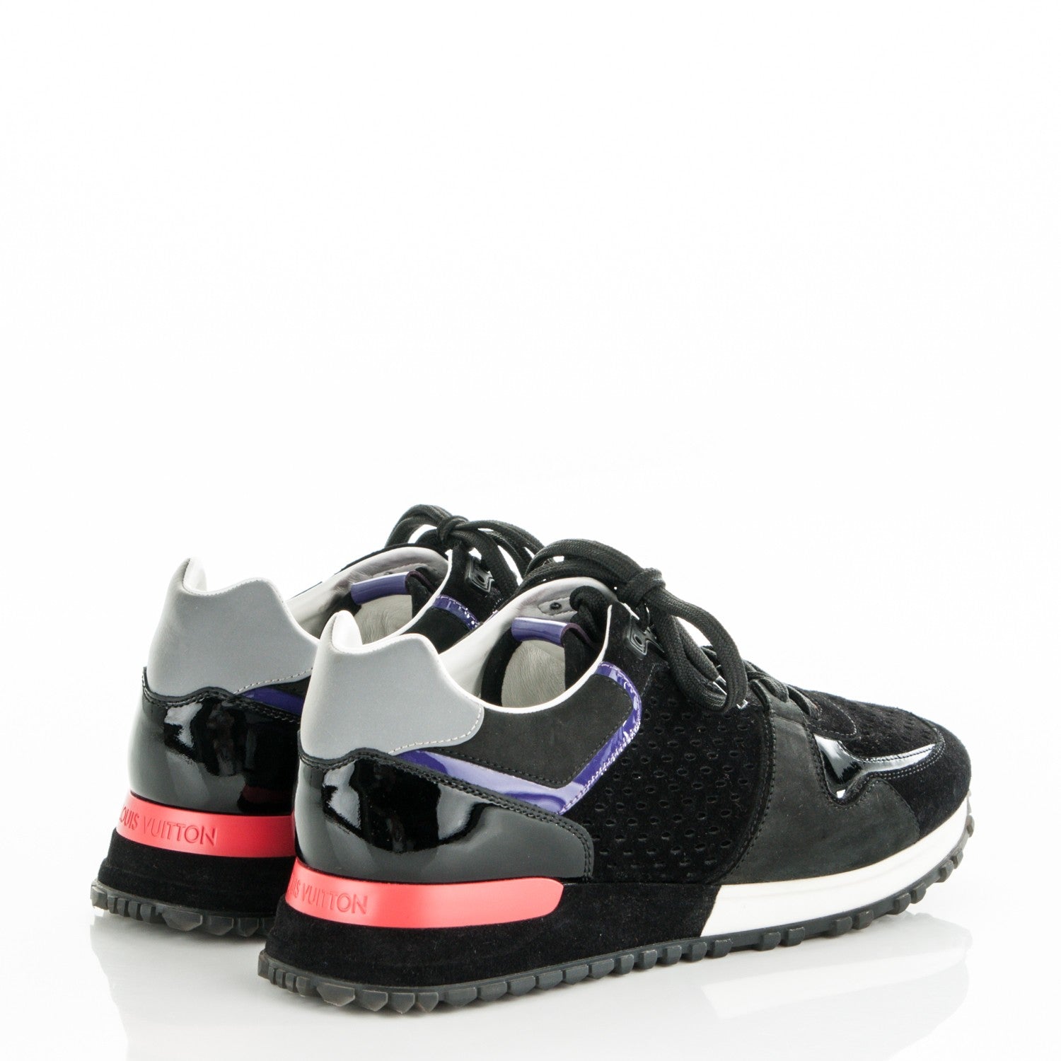 Louis Vuitton Nubuck Calfskin Perforated Run Away Sneakers 38 Black 4 of 8