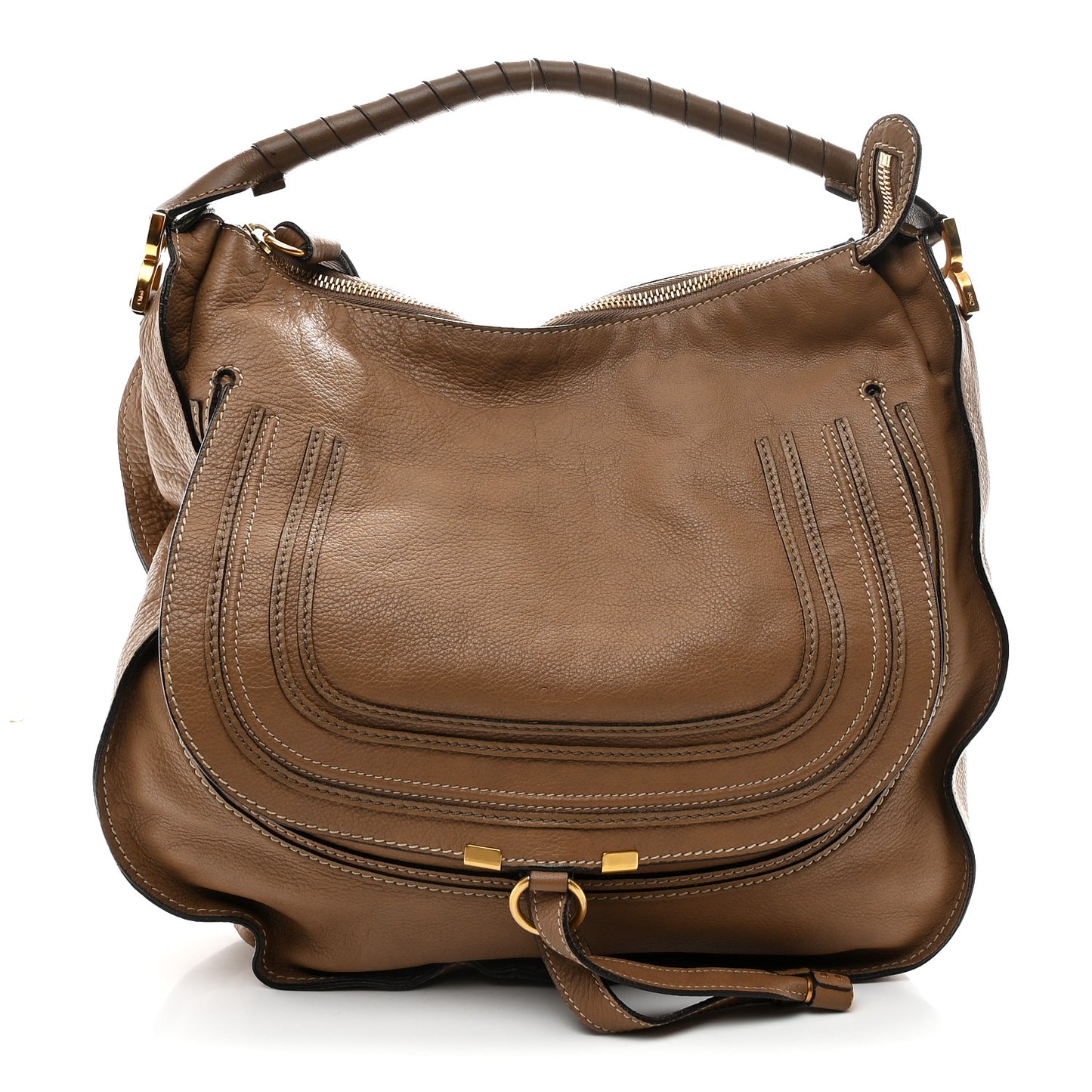 Calfskin Large Marcie Hobo Nut