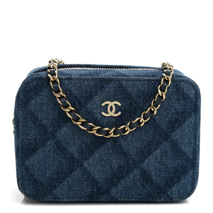Chanel Printed Denim CC Camera Case Blue 1 of 9