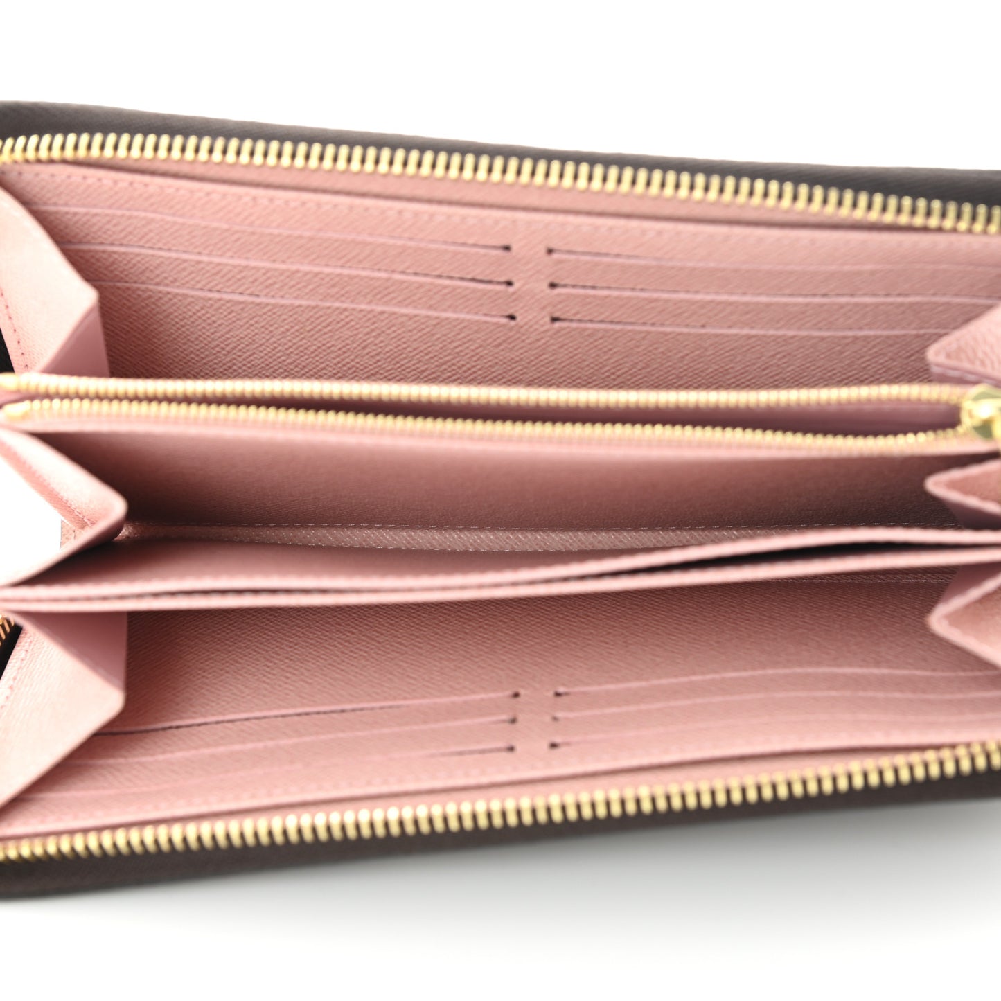 Damier Ebene Zippy Wallet Rose Ballerine