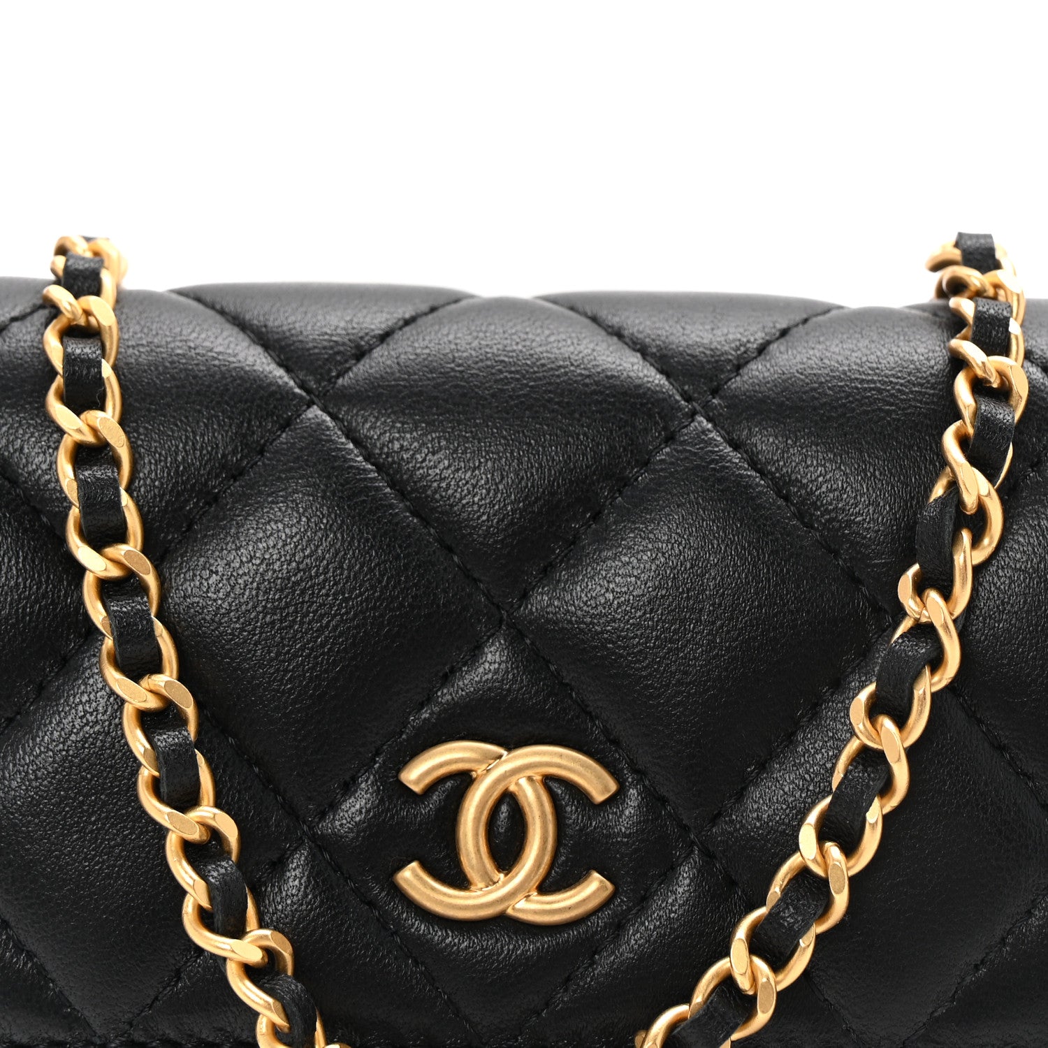 Chanel Lambskin Enamel Quilted Coco Hearts Clutch With Chain Black 9 of 12