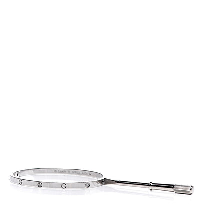 Cartier 18K White Gold 6 Diamond Small LOVE Bracelet 16 5 of 6