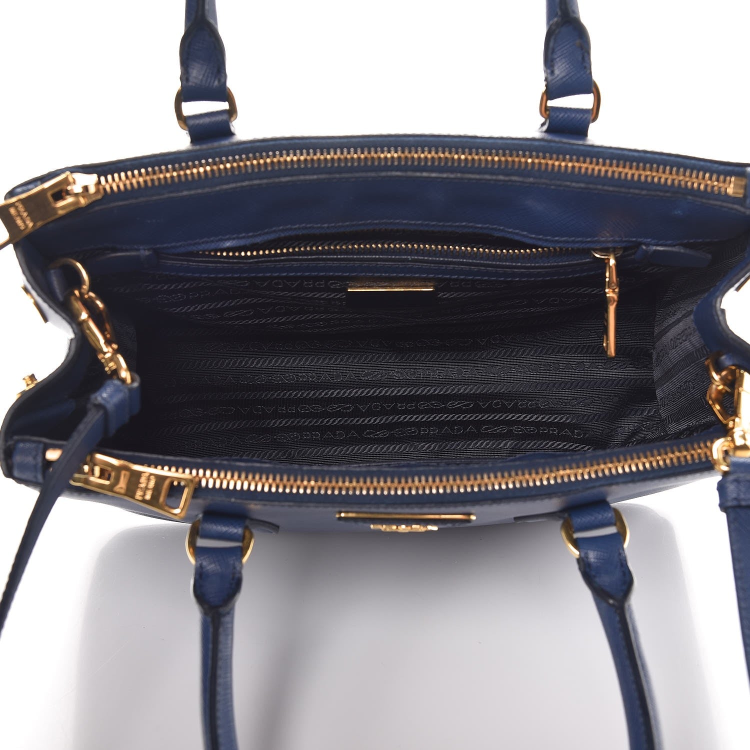 Prada Saffiano Small Galleria Double Zip Tote Bluette 5 of 15