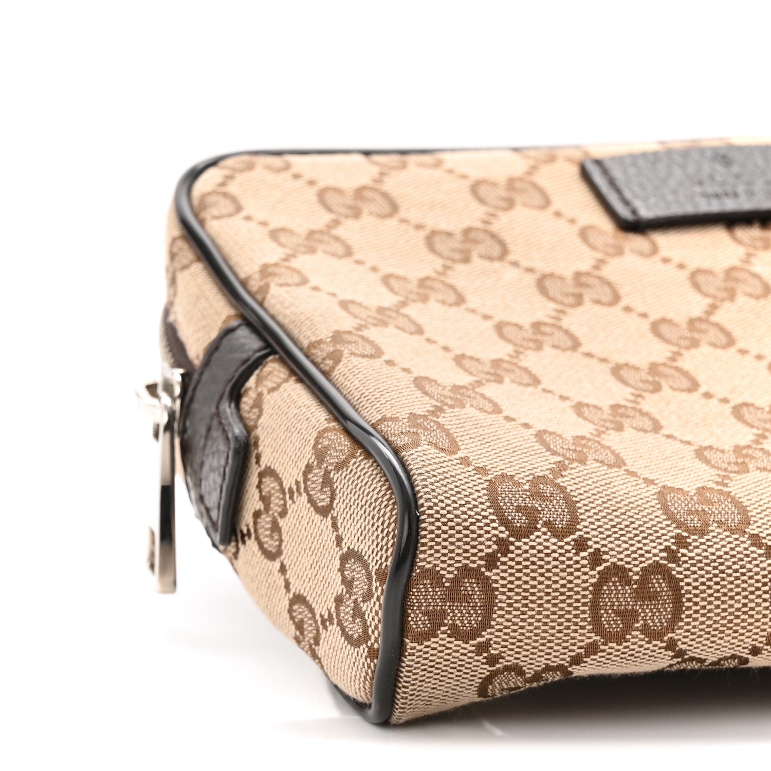 Gucci Monogram Dollar Calfskin Belt Bag Beige Ebony Testa di Moro Marrone Scuro 9 of 10