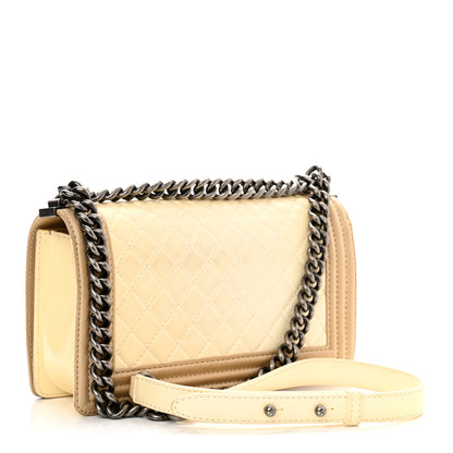 Chanel Lambskin Quilted Medium Boy Flap Ivory Havana Beige 2 of 12