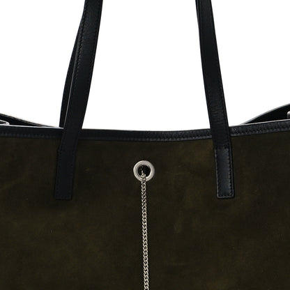 Alexander McQueen Suede T-Bar Chain Tote Military Black 7 of 10
