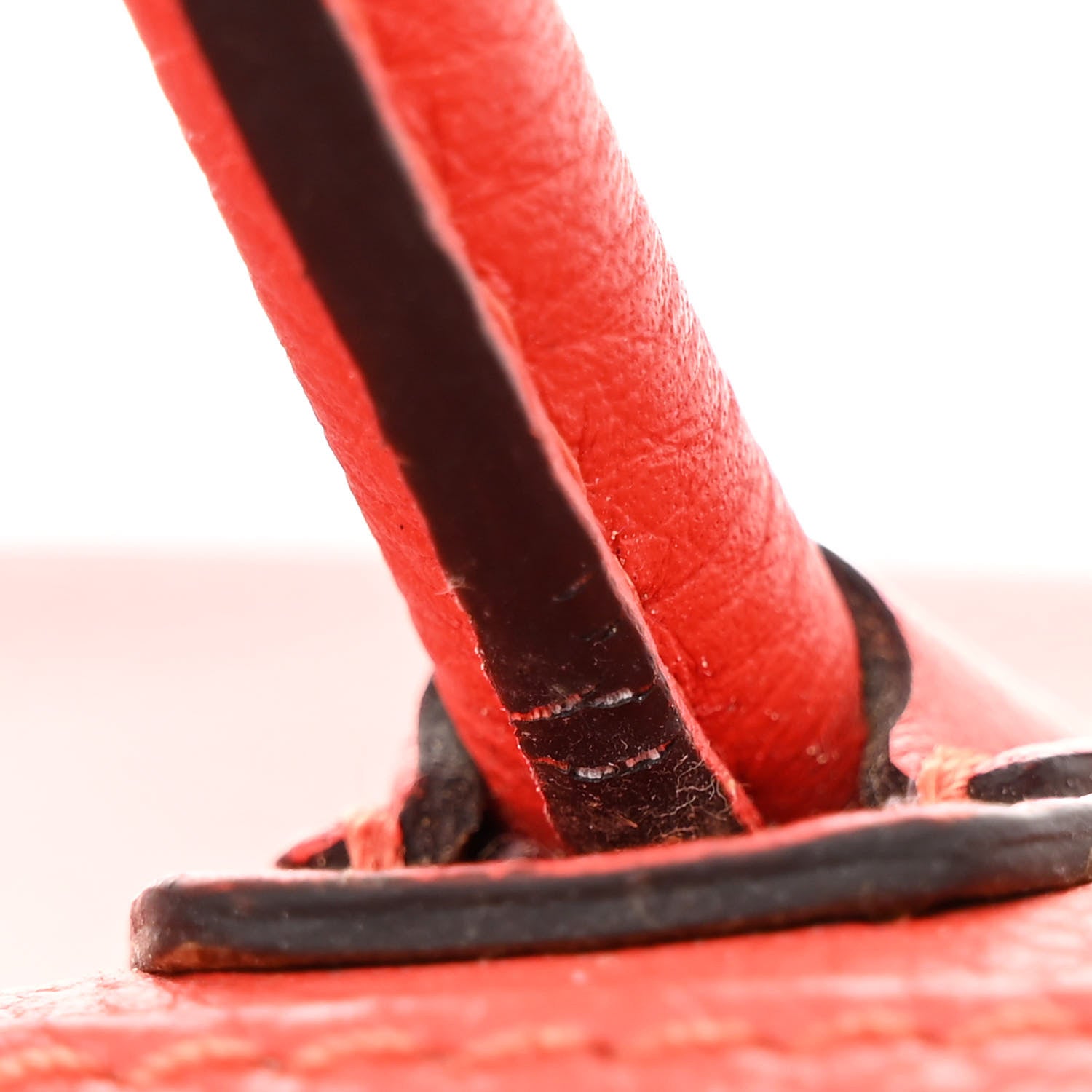 Celine Drummed Calfskin Nano Luggage Vermillion 12 of 15