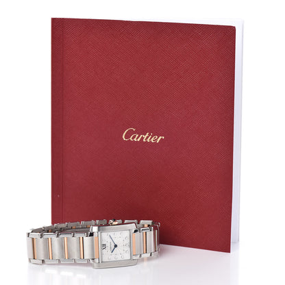 Cartier Stainless Steel 18K Pink Gold Diamond 25mm Tank Francaise Quartz Watch 6 of 6