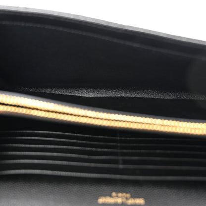Saint Laurent Grain De Poudre Mixed Matelasse Triquilt Monogram Chain Wallet Black 6 of 10