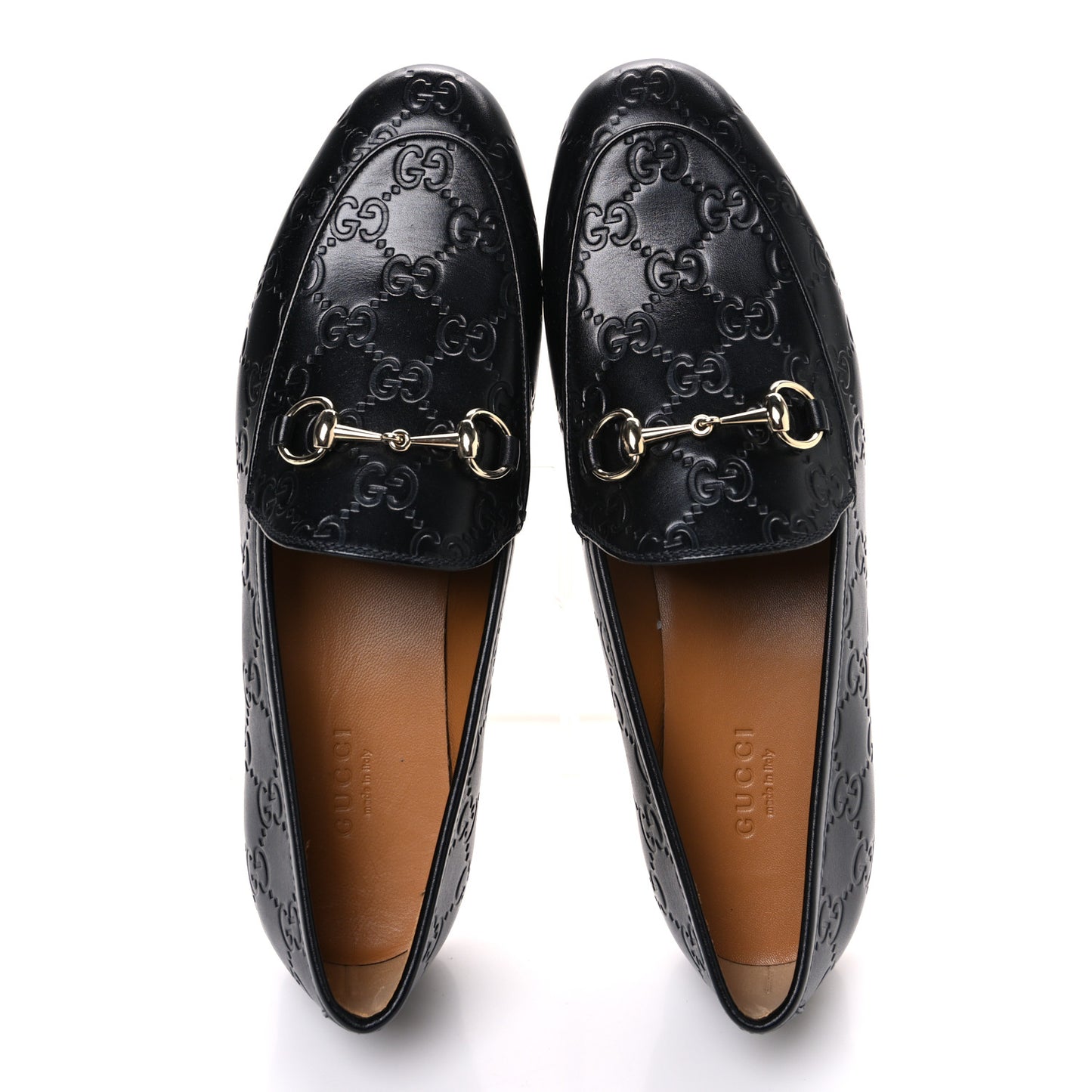 Betis Glamour Calfskin Guccissima Womens Jordaan Loafers 38 Black