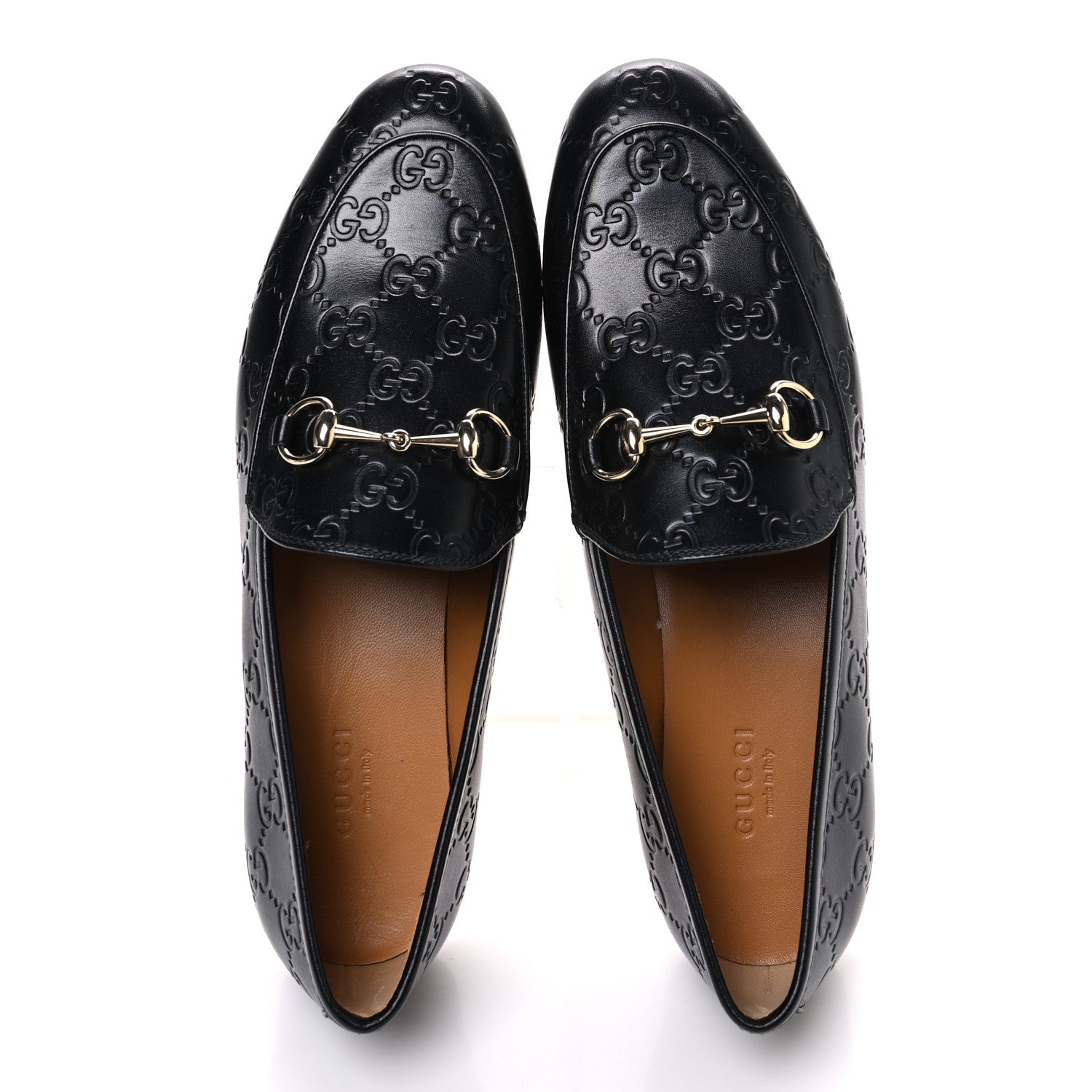 Gucci Betis Glamour Calfskin Guccissima Womens Jordaan Loafers 38 Black 2 of 11