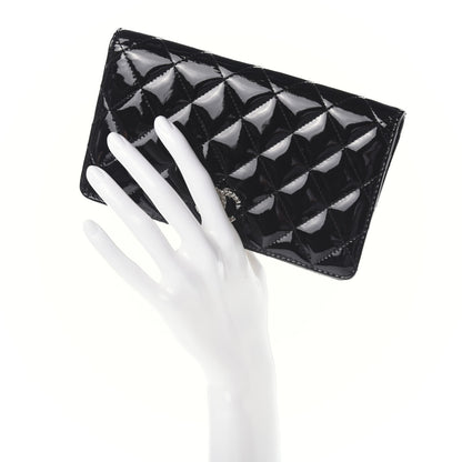 Chanel Patent Quilted Brilliant Yen Wallet Black 2 of 7