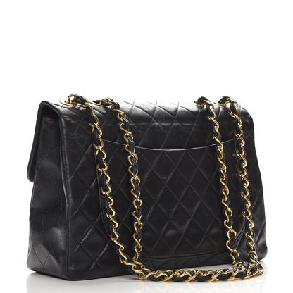 Chanel Lambskin Quilted XL Jumbo Single Flap Black 4 of 11
