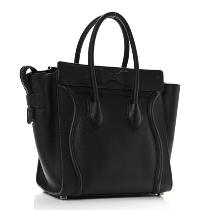 Celine Drummed Calfskin Micro Luggage Black 3 of 14