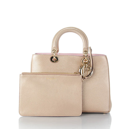 Christian Dior Metallic Bullcalf Medium Diorissimo Bag Champagne 3 of 9