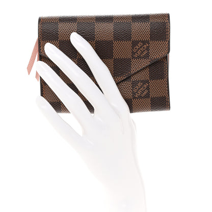 Louis Vuitton Damier Ebene Victorine Wallet Rose Ballerine 2 of 9
