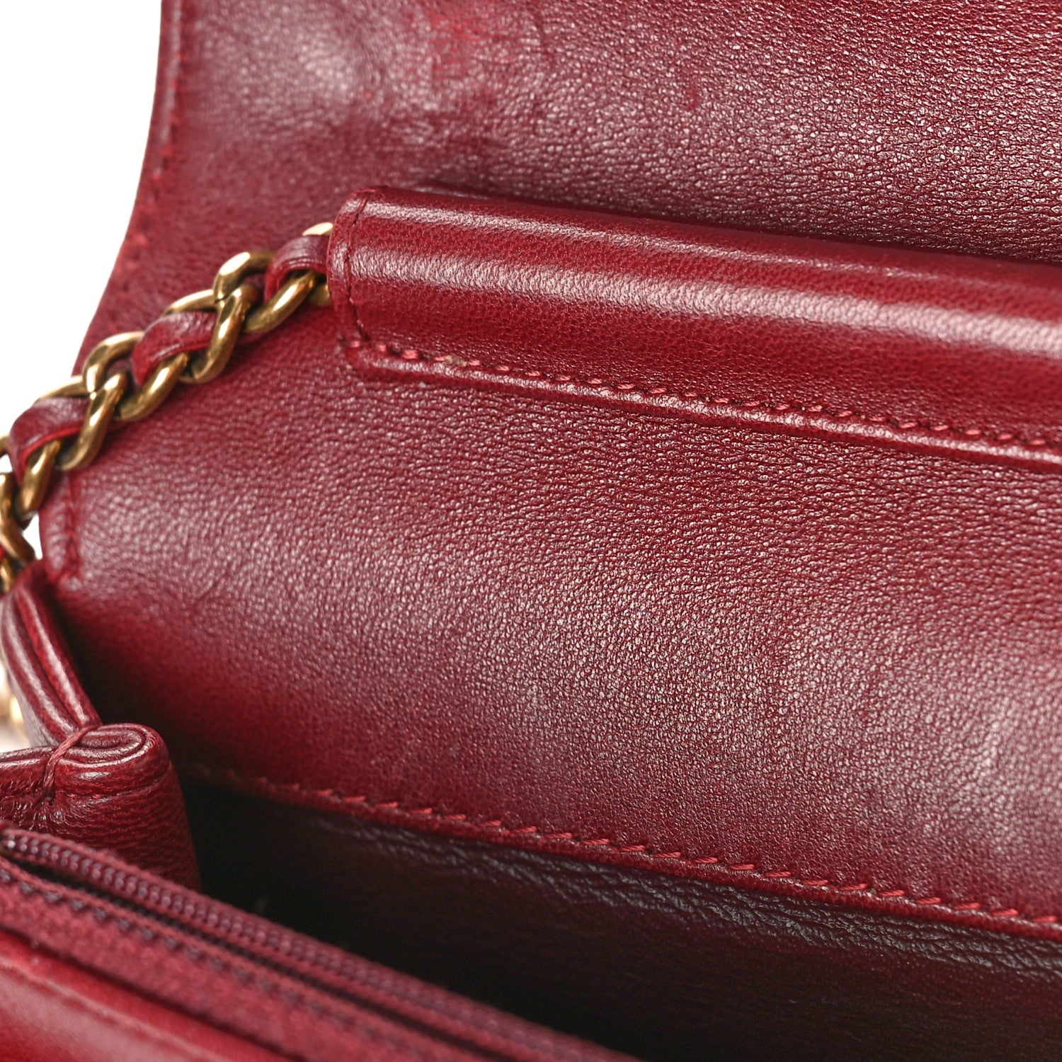 Chanel Lambskin Chevron Quilted Coco Envelope Flap Red 12 of 13
