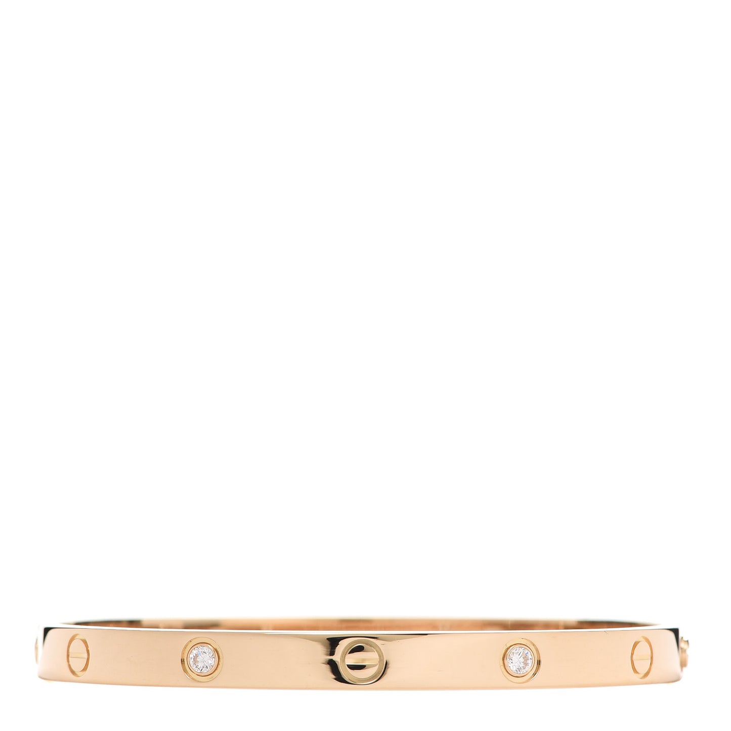 18K Yellow Gold 4 Diamond LOVE Bracelet 19