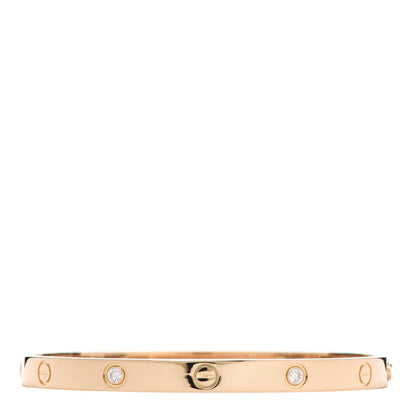 Cartier 18K Yellow Gold 4 Diamond LOVE Bracelet 19 3 of 8
