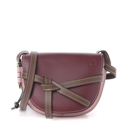 Loewe Calfskin Small Gate Crossbody Bag Wine Pastel Pink 1 of 11