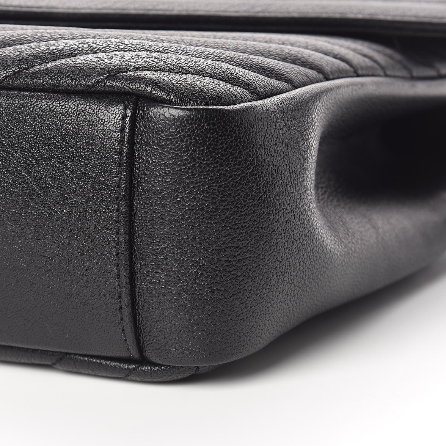Saint Laurent Sheepskin Matelasse Chevron Monogram Large College Satchel Black 11 of 11