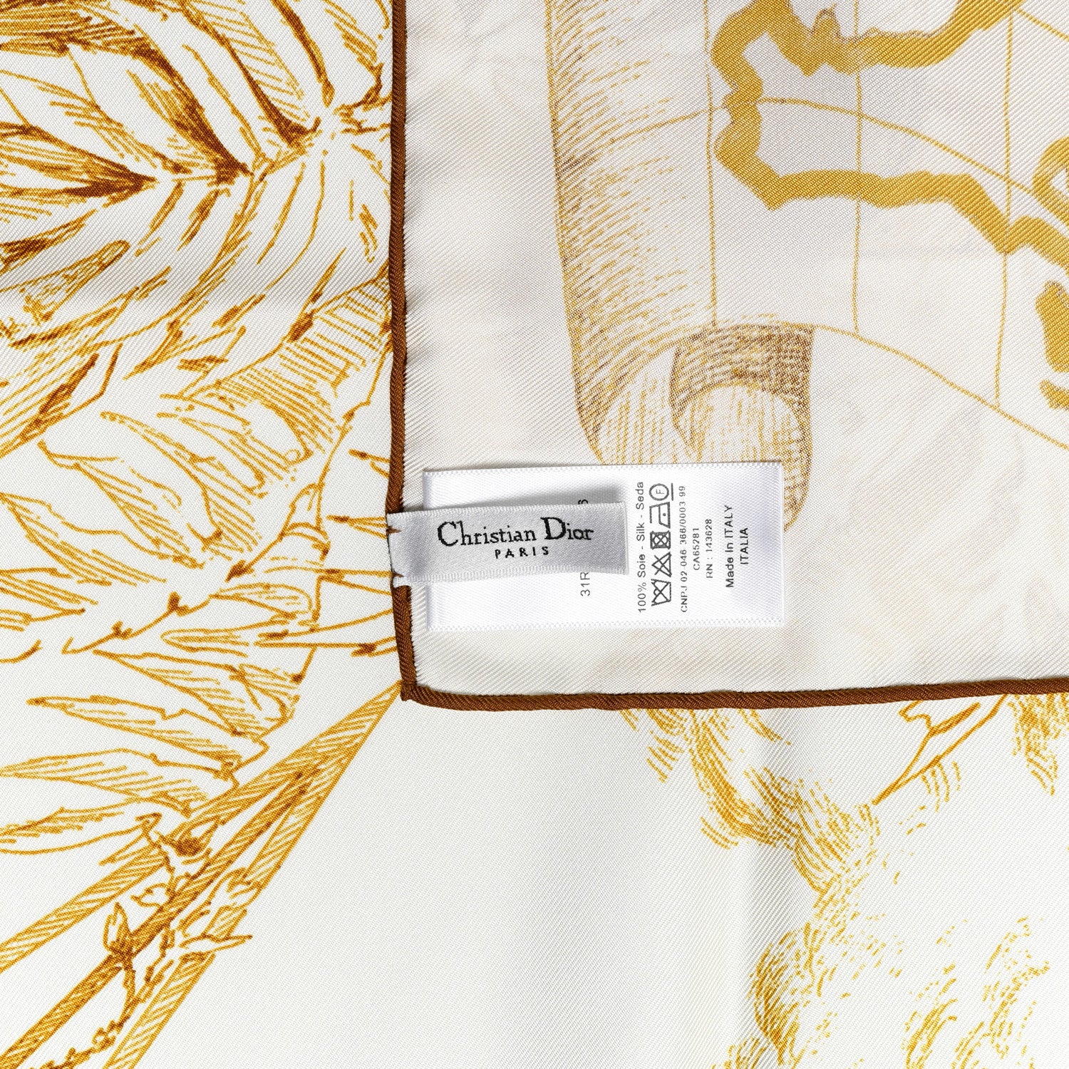 Christian Dior Silk Rêve d'Infini Square Scarf Yellow 3 of 4