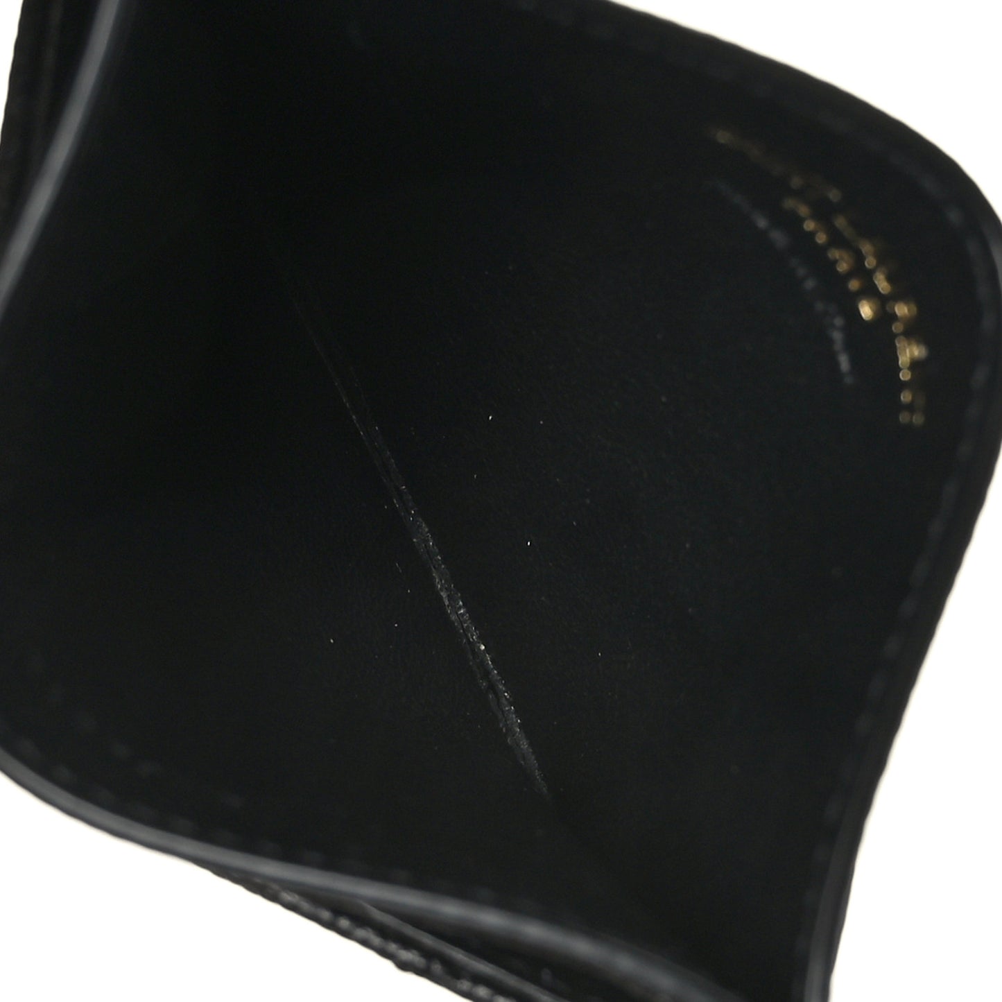 Grain De Poudre Matelasse Chevron Monogram Credit Card Case Black