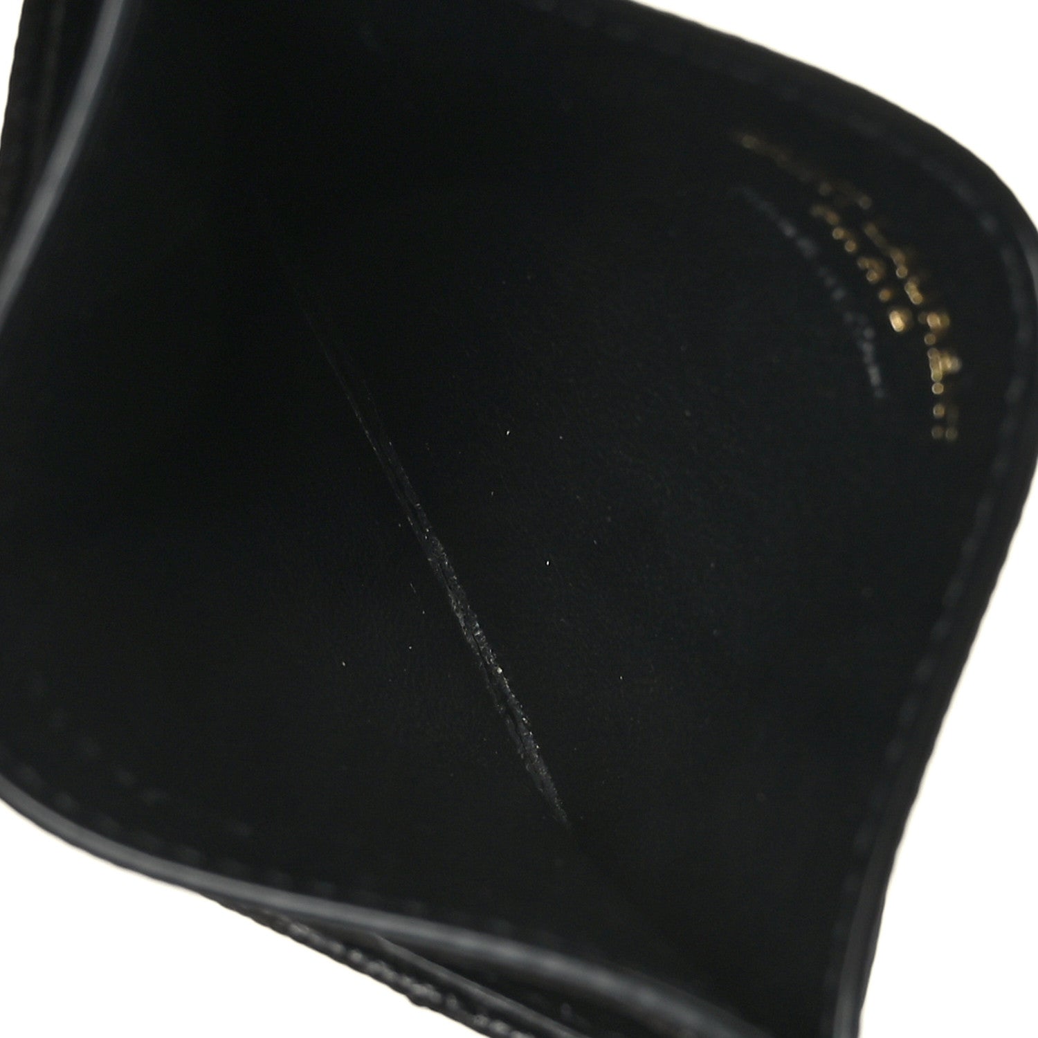Saint Laurent Grain De Poudre Matelasse Chevron Monogram Credit Card Case Black 5 of 7