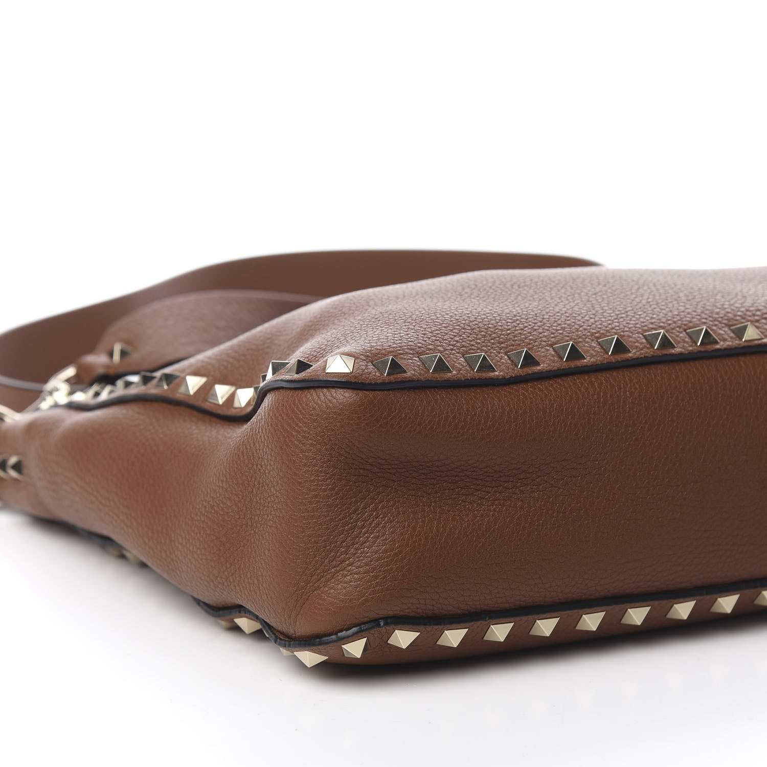 Valentino Garavani Pebbled Calfskin Small Rockstud Flip-Lock Messenger Bag Bright Cognac 6 of 8