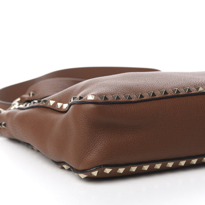 Valentino Garavani Pebbled Calfskin Small Rockstud Flip-Lock Messenger Bag Bright Cognac 6 of 8