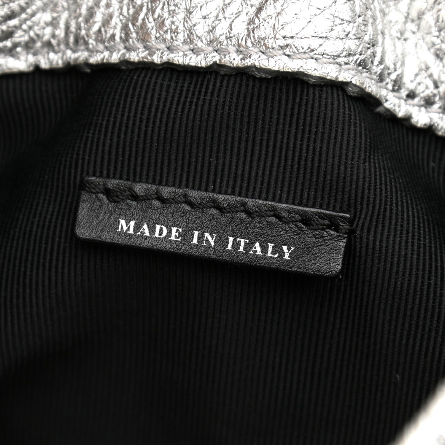 Burberry Metallic Deerskin Medium Rucksack Backpack Silver 7 of 8