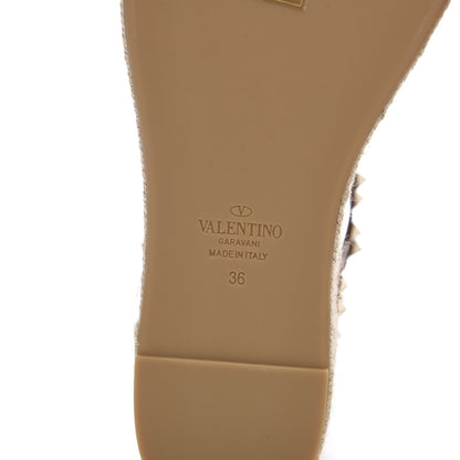 Valentino Garavani Canvas Leopard Print Rockstud Ankle Wrap Espadrille Flatform Sandals 36 Brown 8 of 8