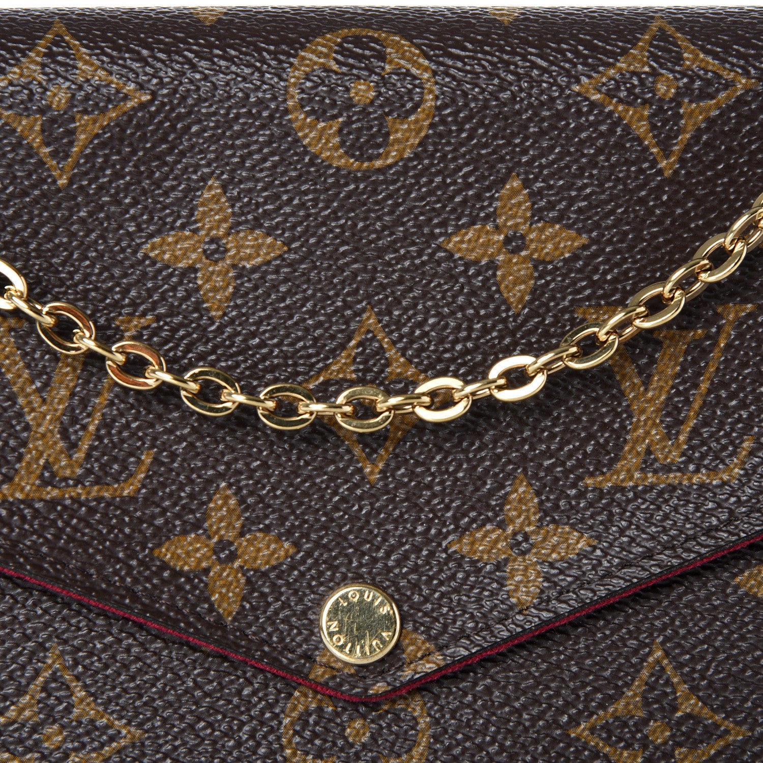 Louis Vuitton Monogram Pochette Felicie Chain Wallet Fuchsia 14 of 15