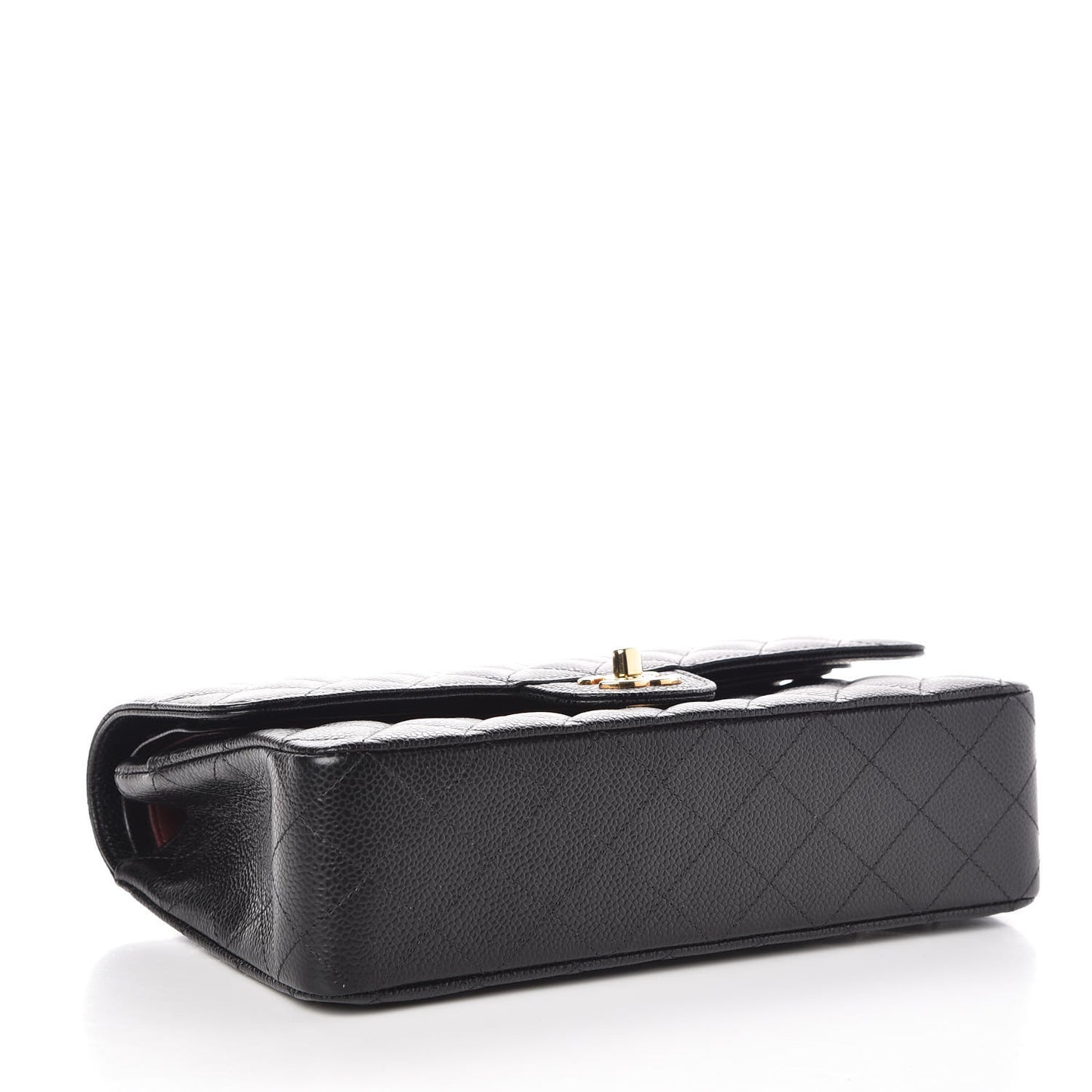 Caviar Quilted Medium Double Flap Black
